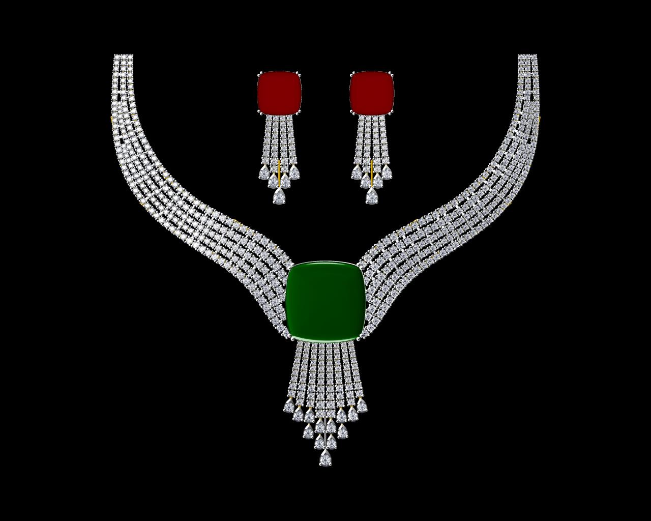 AD17564 — Necklace Sets jewellery CAD design (JCD/STL)