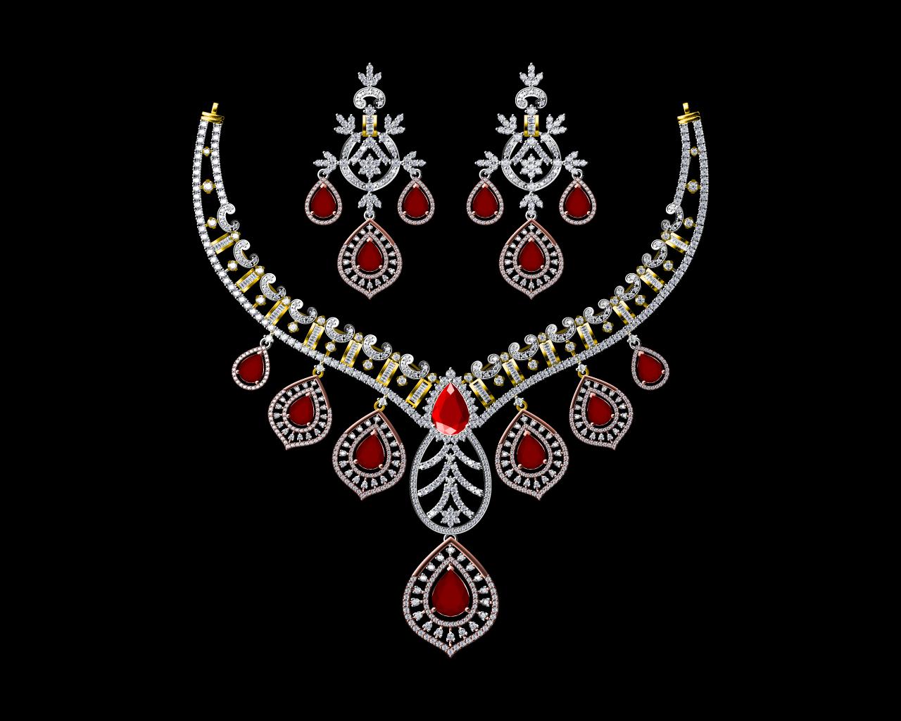 AD17726 — Necklace Sets jewellery CAD design (JCD/STL)
